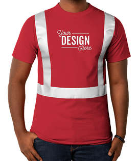 Bayside USA-Made Reflective 100% Cotton T-shirt - Color: Red
