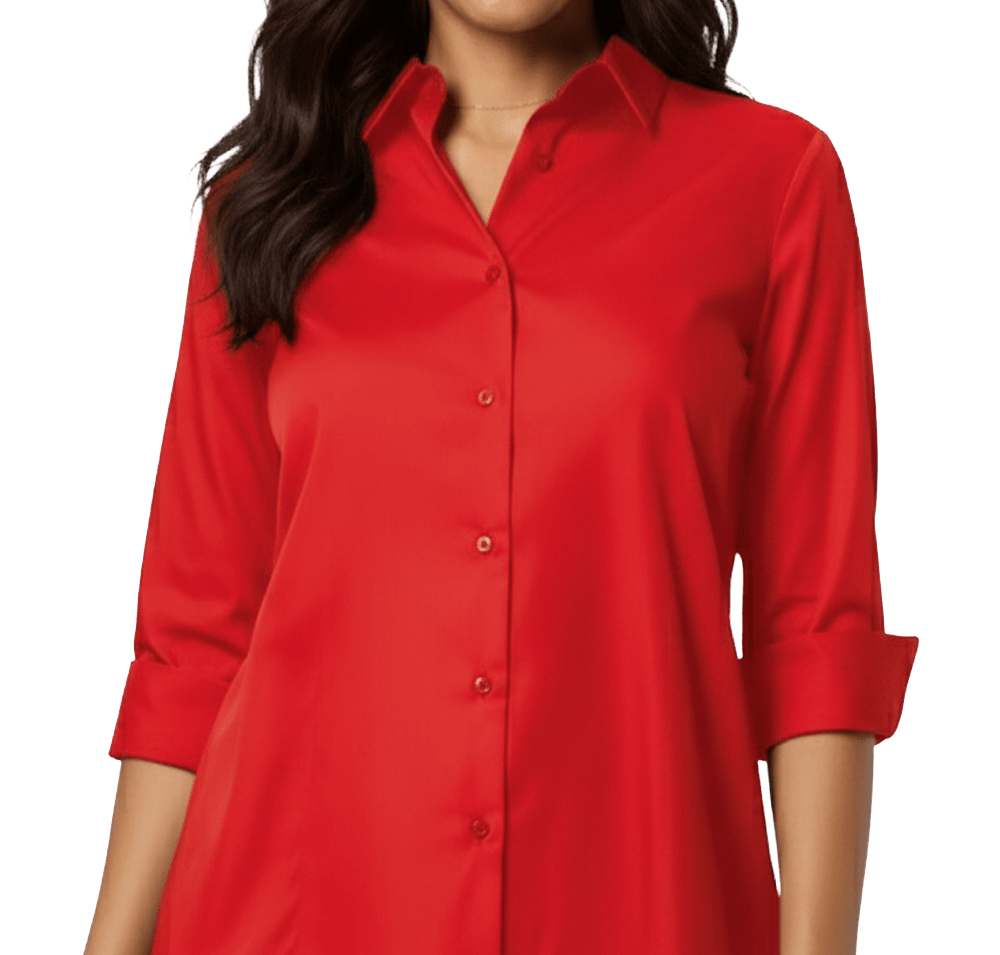 Blue Generation Women’s Studio Poplin 3/4 Sleeve Swing Shirt - Printed-default