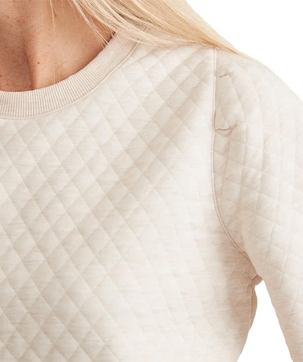 Marine Layer Women's Corbet Quilted Puff Sleeve Crewneck Sweatshirt