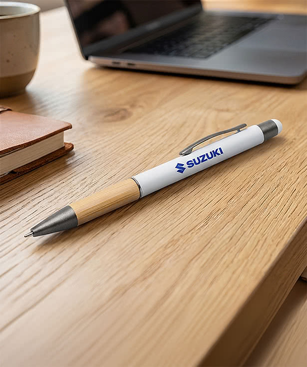 Assia Metal Pen w/Bamboo Grip