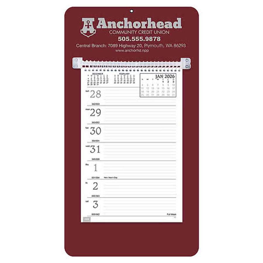 Full Week Memo Calendar in Metallic Blue