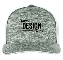 Pacific Headwear Aggressive Heather Trucker Hat - Color: Dark Green Heather / White / Dark Green Heather