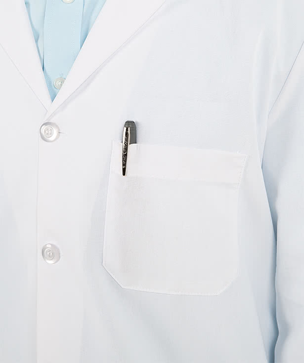 Red Kap Full Button Lab Coat - Embroidered