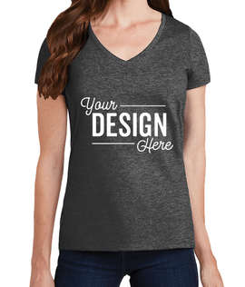 Port & Company Women's Fan Favorite V-Neck T-shirt - Color: Dark Heather Grey