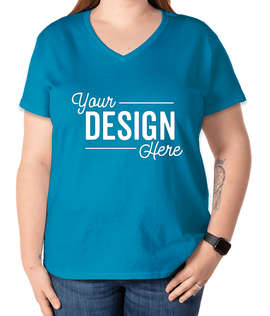 Gildan Women's 100% Cotton V-Neck T-shirt - Color: Sapphire