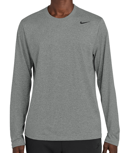 Nike Team rLegend Long Sleeve Performance Shirt in Carbon Heather