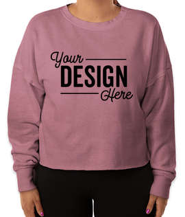 Charles River Women's Clifton Cropped Crewneck Sweatshirt - Color: Washed Red