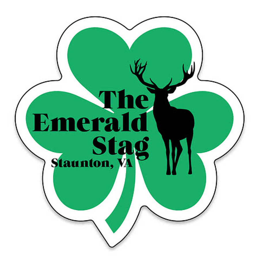 Full Color Clover Refrigerator Magnet in White
