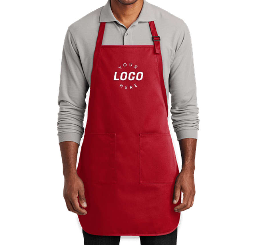 Port Authority Two-Pocket Full Length Apron in Red