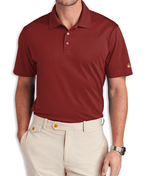 Brooks Brothers Mesh Performance Pique Polo - Embroidered in Rich Red