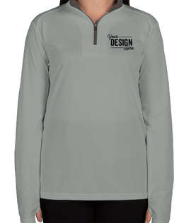 Badger Women's Contrast Quarter Zip Performance Shirt - Color: Silver / Graphite