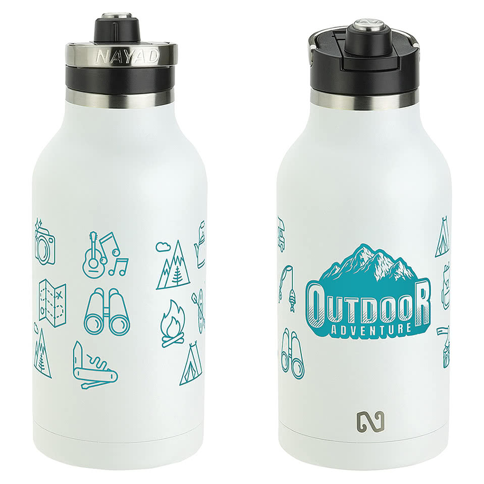 NAYAD 64 oz. Traveler Stainless Steel Insulated Water Bottle with Twist Spout