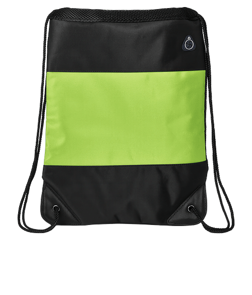 Microfiber Drawstring Bag in BLACK-GREEN-LIME