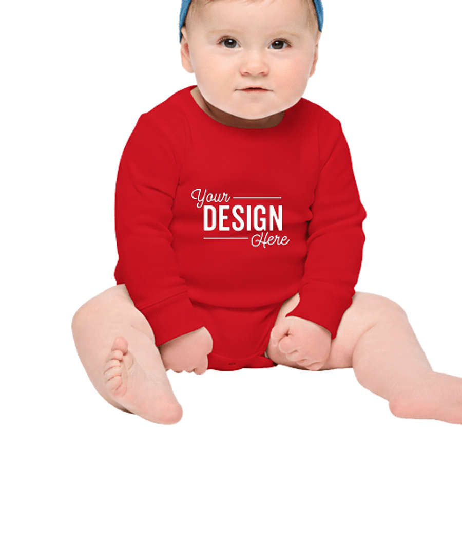 Rabbit Skins Fleece Baby Bodysuit in Red