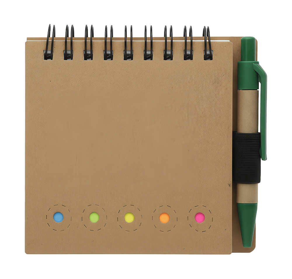 Mini Spiral Notebook with Sticky Flags and Pen-default
