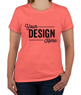 Gildan Women's 100% Cotton T-shirt - Color: Coral Silk