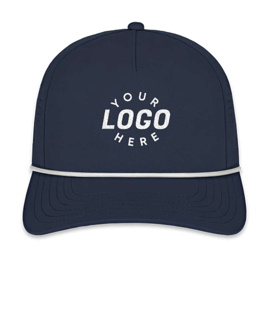 Blue Generation Summit Perforated Rope Baseball Hat - Embroidered in Navy/White