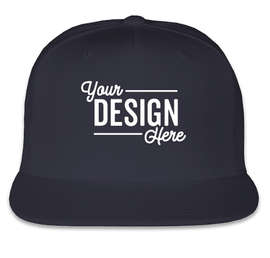 Yupoong Flat Bill Snapback Hat - Color: Navy
