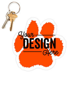 5.5 in. x 5.5 in. Paw Print Car Magnet - Color: Orange / White