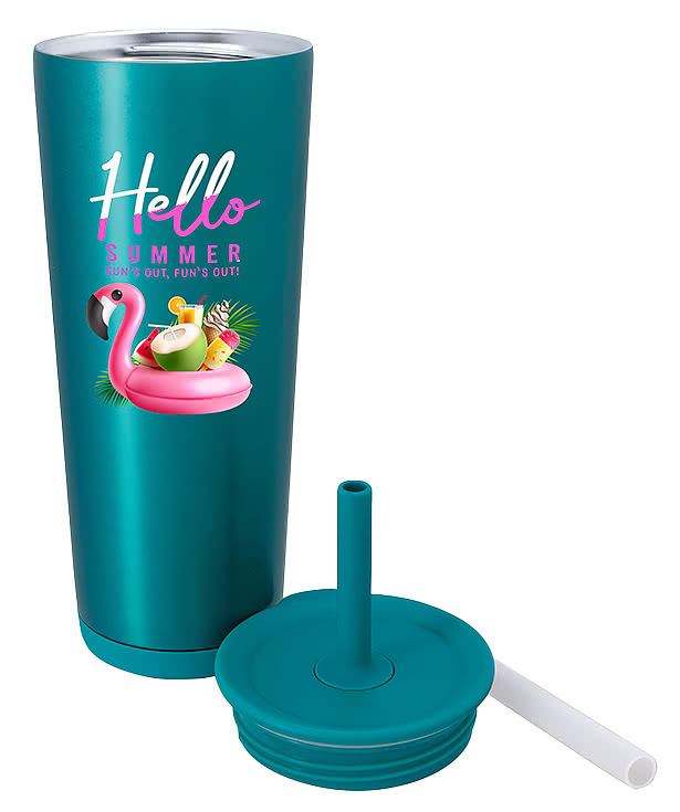 Full Color 24 oz. Astrid Stainless Steel Vacuum Insulated Tumbler with Straw