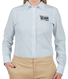 Devon & Jones Women's Solid Dress Shirt - Color: Crystal Blue