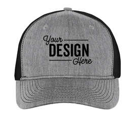 Port Authority Snapback Trucker Hat - Color: Heather Grey / Black