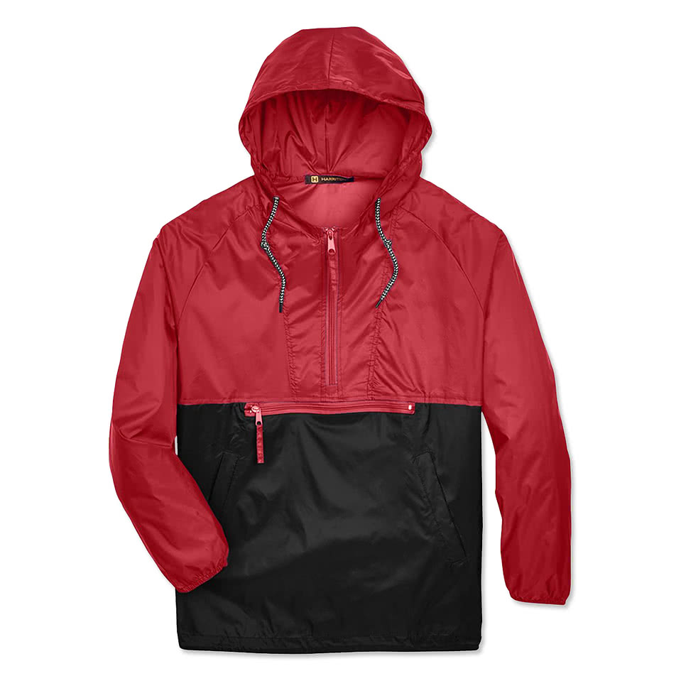 Harriton Packable Hooded Windbreaker Jacket