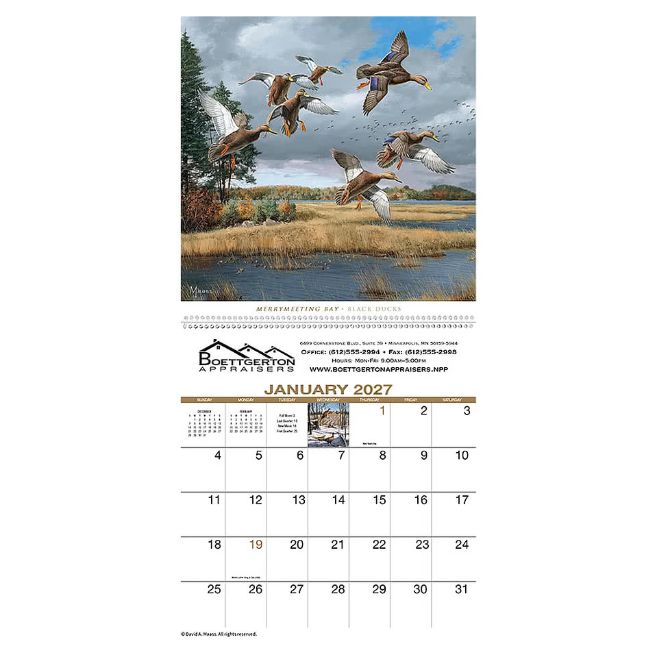 David Maass Executive Spiral Wall Calendar