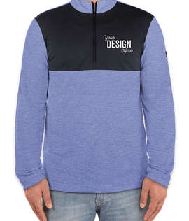 Adidas 100% Recycled Quarter Zip Performance Shirt - Color: Collegiate Royal Heather / Carbon