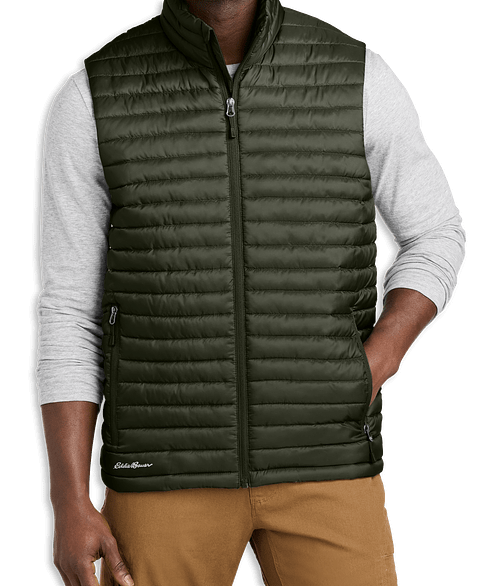 Eddie Bauer Quilted Insulated Vest in Olive Green
