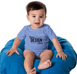 Bella + Canvas Jersey Short-Sleeve Baby Bodysuit - Color: Heather Columbia Blue