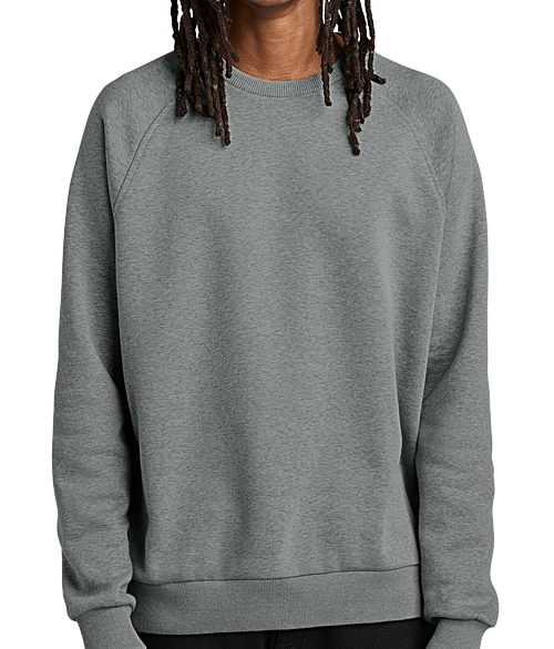 Allmade Organic Jersey Blend Fleece Crewneck Sweatshirt in Aluminum Grey Heather