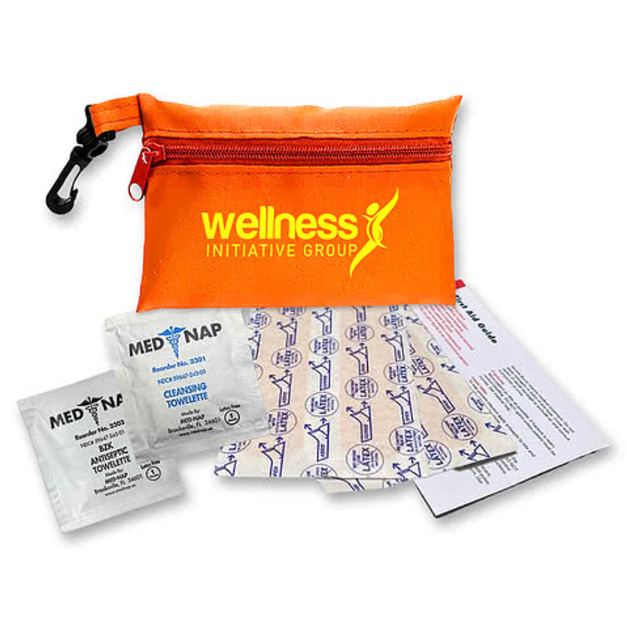 Zip Pouch 8-Piece First Aid Kit in White