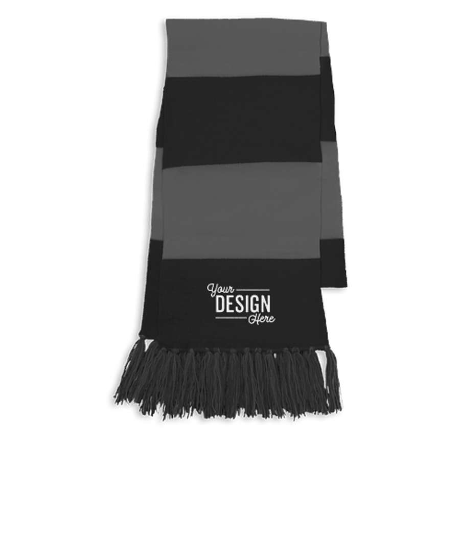 Sport-Tek Spectator Scarf in Black / Iron Grey