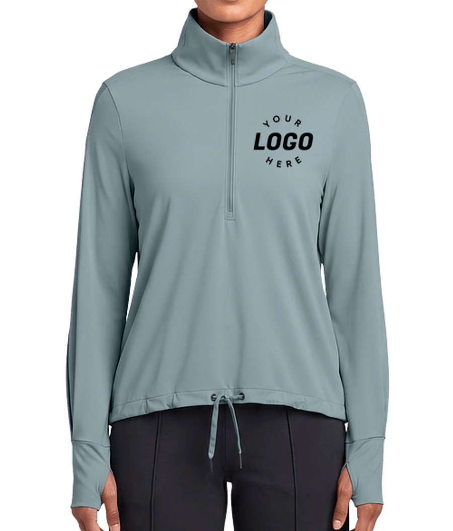MiiR Women's Kivu UPF 50+ Quarter Zip Pullover in Blue Fog