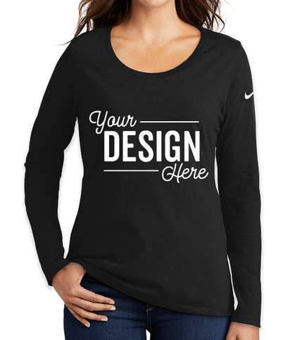 Nike Women's 100% Cotton Long Sleeve T-shirt - Black