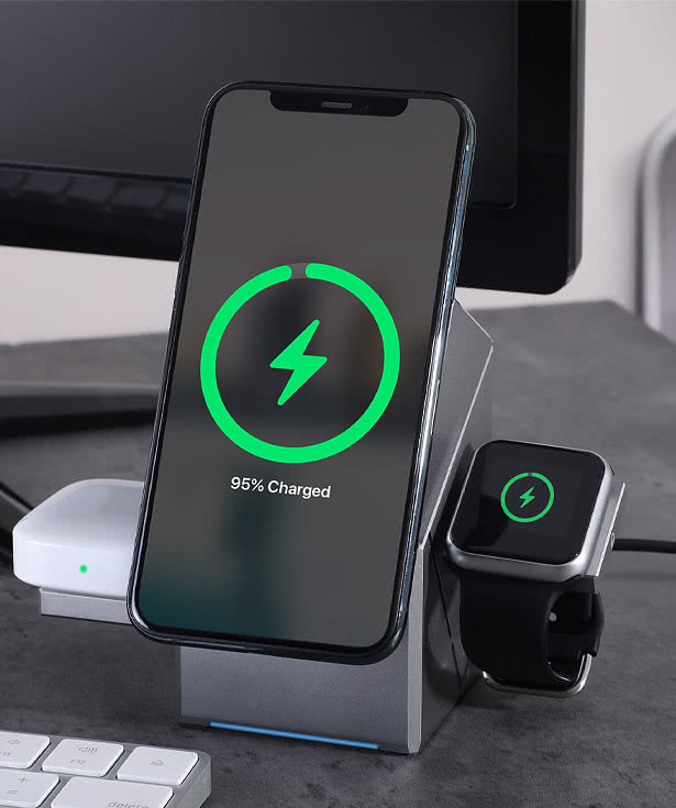 Full Color PowerPivot 3-in-1 15W Wireless Charger