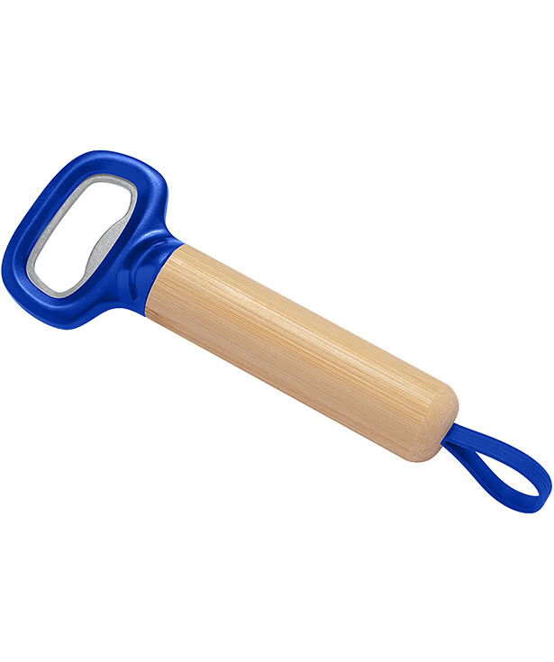 Laser Engraved Bamboo Bottle Opener with Silicone Strap