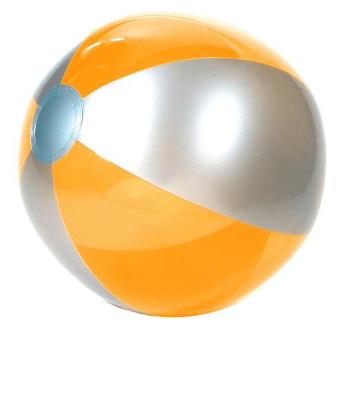 16" Luster Tone Beach Ball in TRANSLUCENT ORANGE