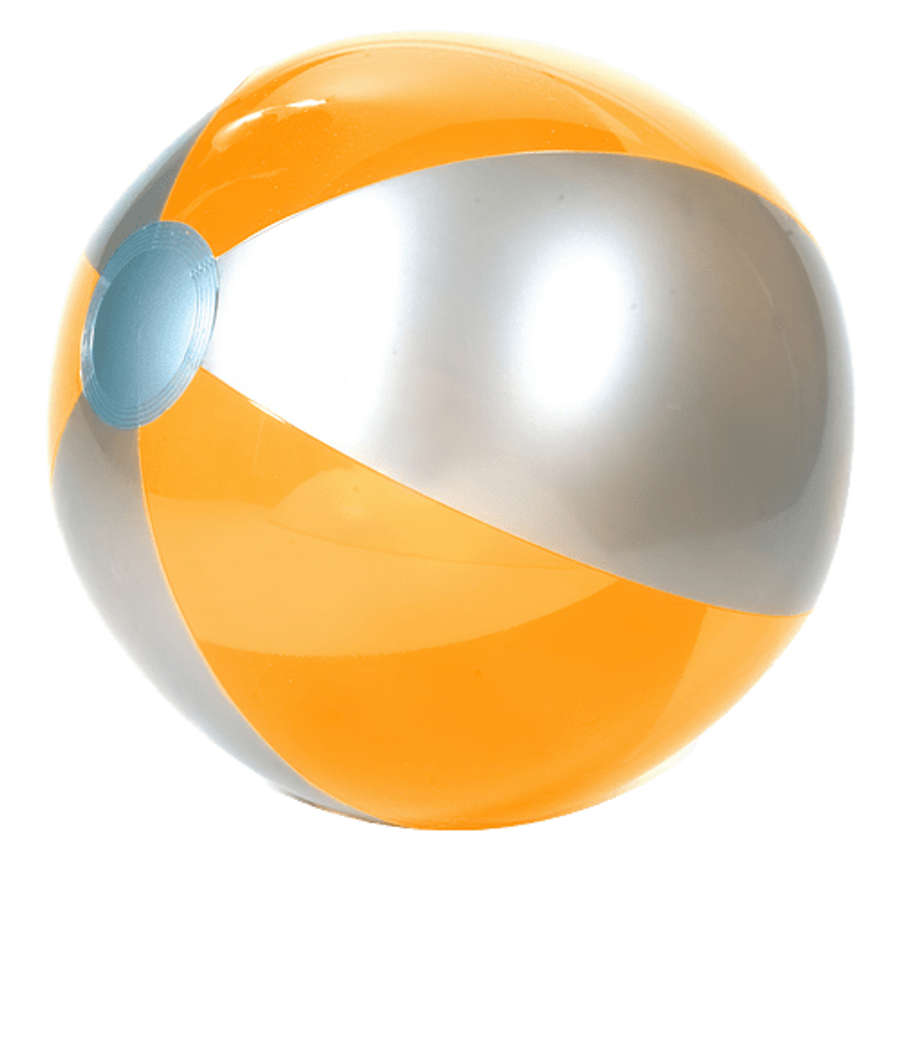16" Luster Tone Beach Ball in TRANSLUCENT ORANGE