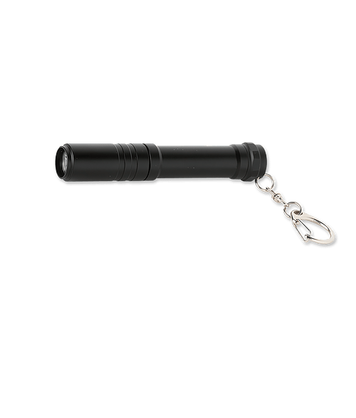 Laser Engraved Basecamp Pathfinder Flashlight Keychain in Black