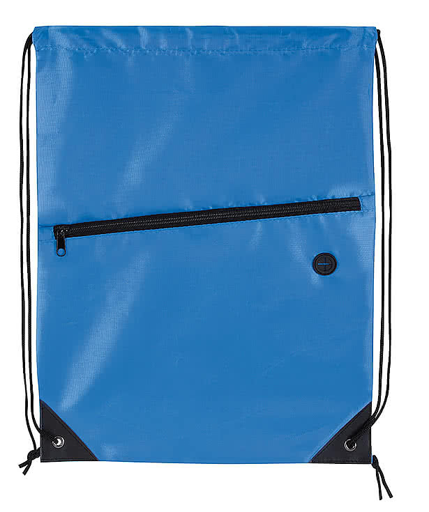 Full Color Front Zip Drawstring Bag