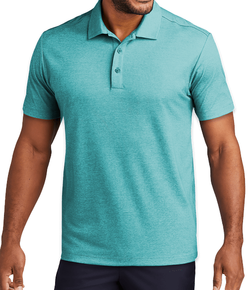 Port Authority Fine Performance Pique Blend Polo - Printed in Dark Teal Heather