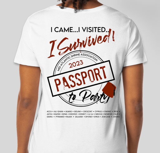 MASA Passport to Party T-shirt Fundraiser Fundraiser - unisex shirt design - back