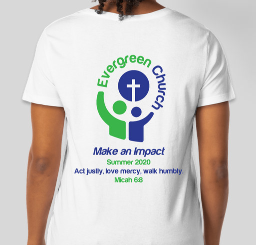 Evergreen Church Summer Impact 2020 Fundraiser - unisex shirt design - back
