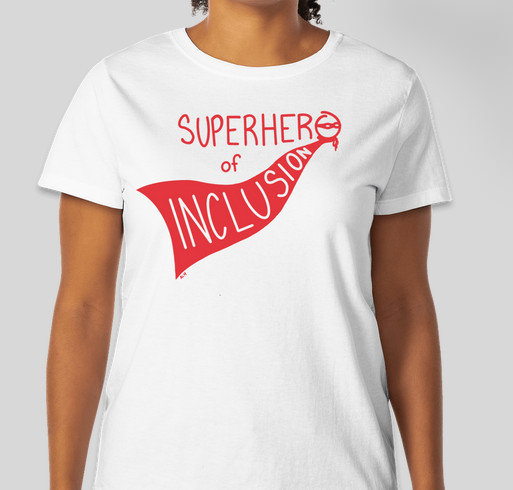 BE A SUPERHERO of INCLUSION! Help put SUPERBRADY in every elementary school library! Fundraiser - unisex shirt design - front