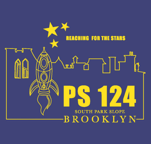 PS 124 Brooklyn PTA shirt design - zoomed