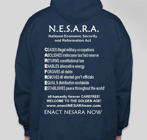 Enact NESARA Now Apparel Fundraiser - unisex shirt design - back
