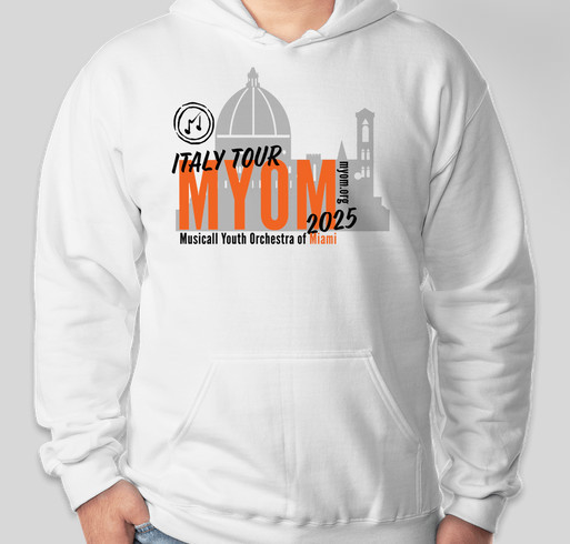 MYOM Italy Tour 2025 Fundraiser - unisex shirt design - front