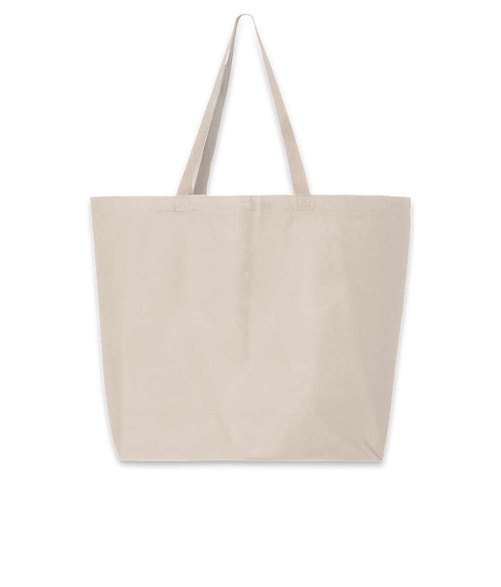 Jumbo Gusseted Cotton Canvas Tote Bag